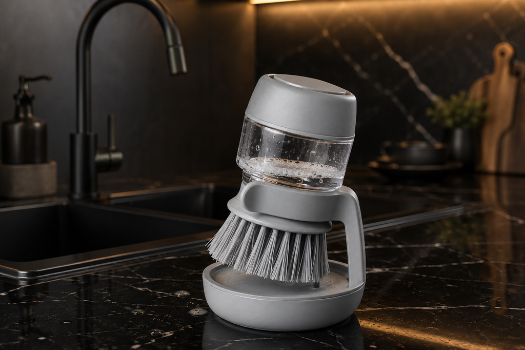 Soap Dispensing Dish Brush - All-in-One Kitchen Scrubber