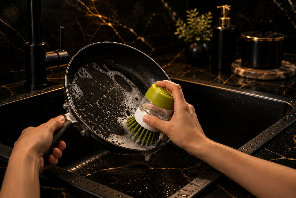 Soap Dispensing Dish Brush - All-in-One Kitchen Scrubber