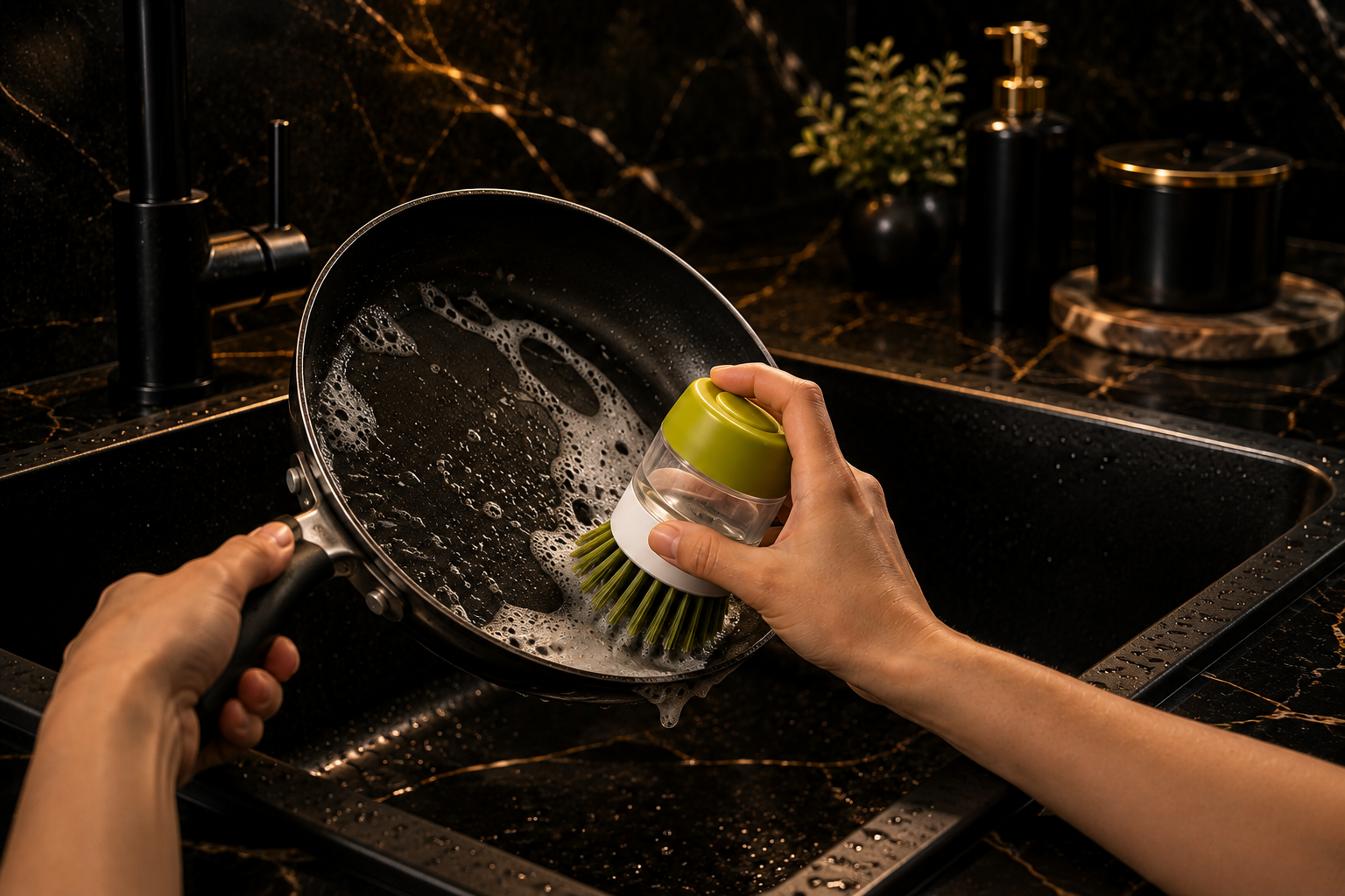 Soap Dispensing Dish Brush - All-in-One Kitchen Scrubber