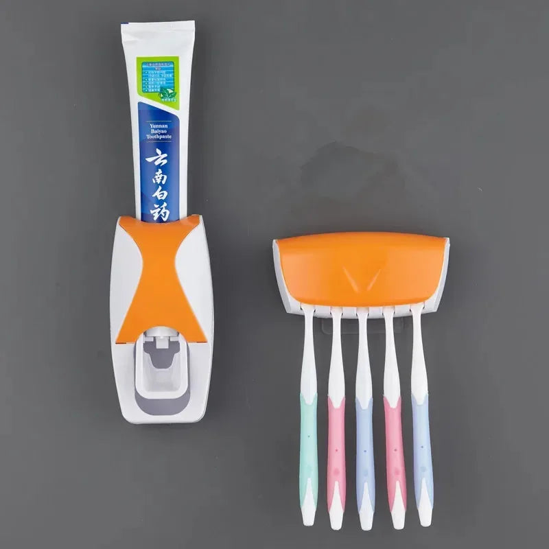 AutoDrip™ Automatic Toothpaste Dispenser & Toothbrush Organizer