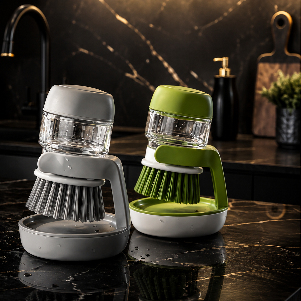 Soap Dispensing Dish Brush - All-in-One Kitchen Scrubber